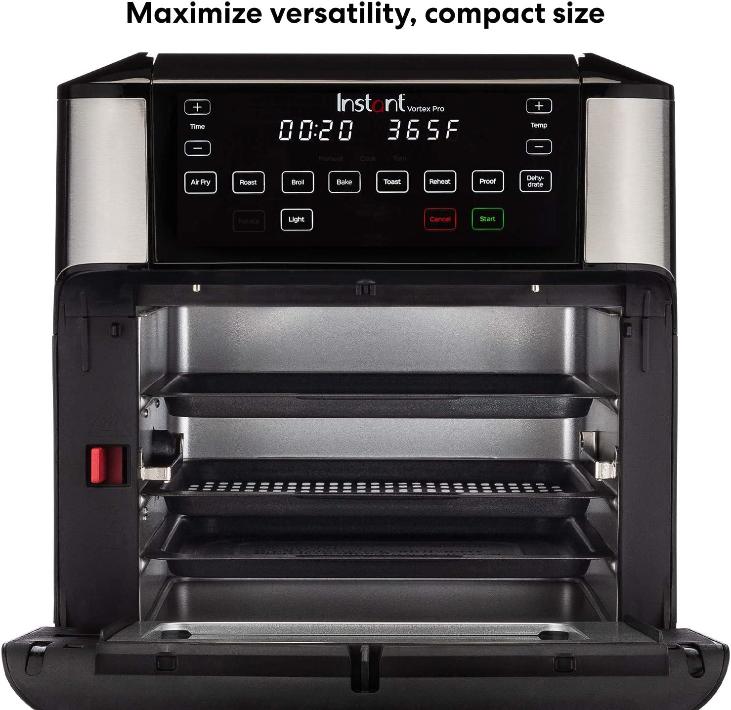 Vortex Pro 10 Quart Air Fryer, 9-In-1 Rotisserie and Convection Oven, Roast, Bake, Dehydrate and Warm, with Evencrisp Technology, Free App with over 1900 Recipes, 1500W, Stainless Steel