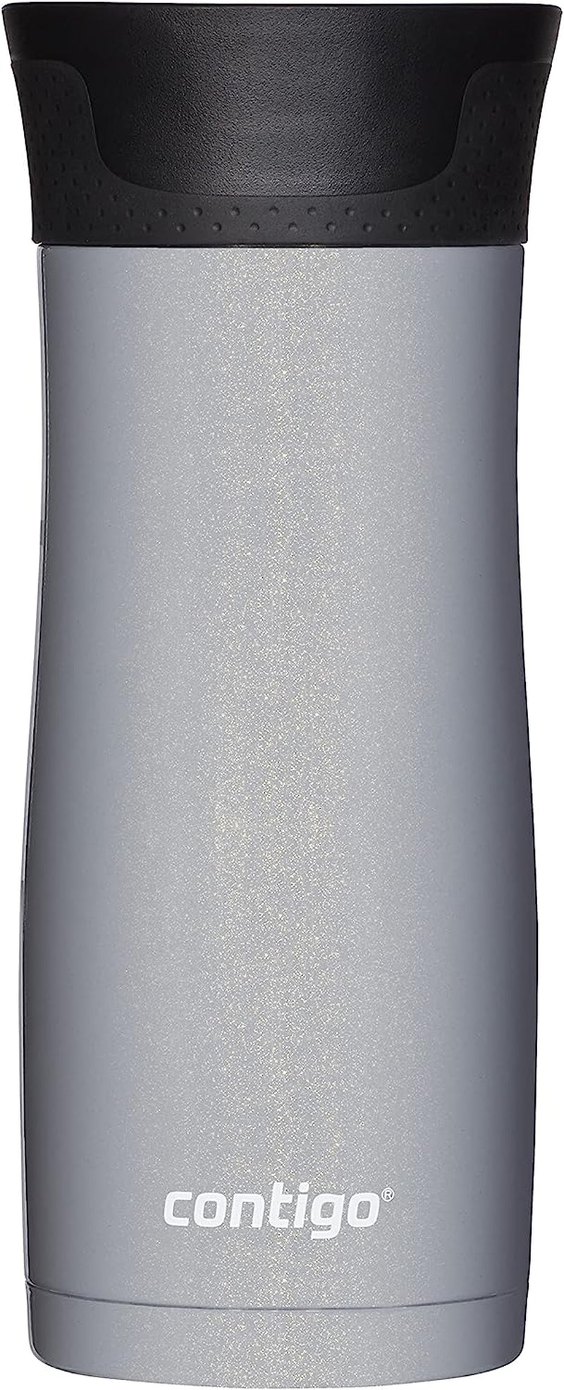 West Loop Stainless Steel Vacuum-Insulated Travel Mug with Spill-Proof Lid, Keeps Drinks Hot up to 5 Hours and Cold up to 12 Hours, 16Oz Gold Morel