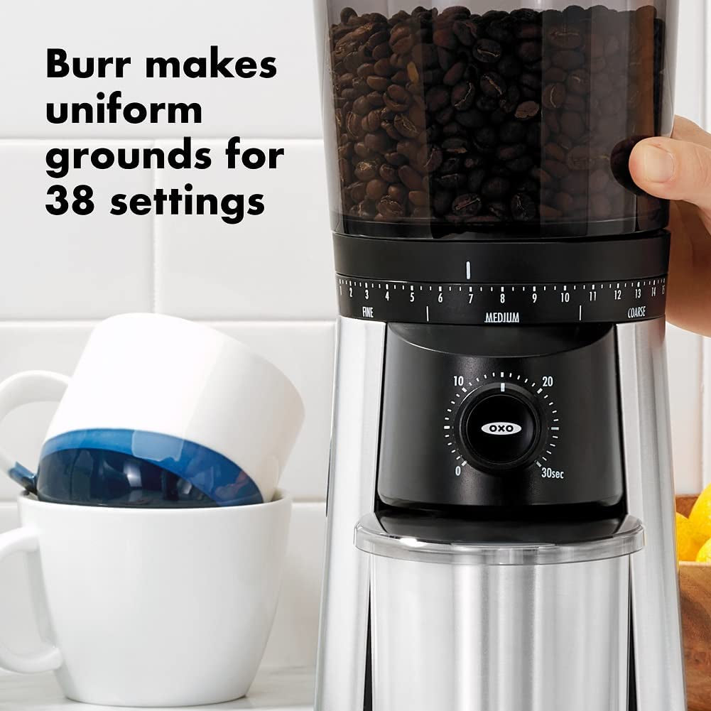Brew Conical Burr Coffee Grinder , Silver