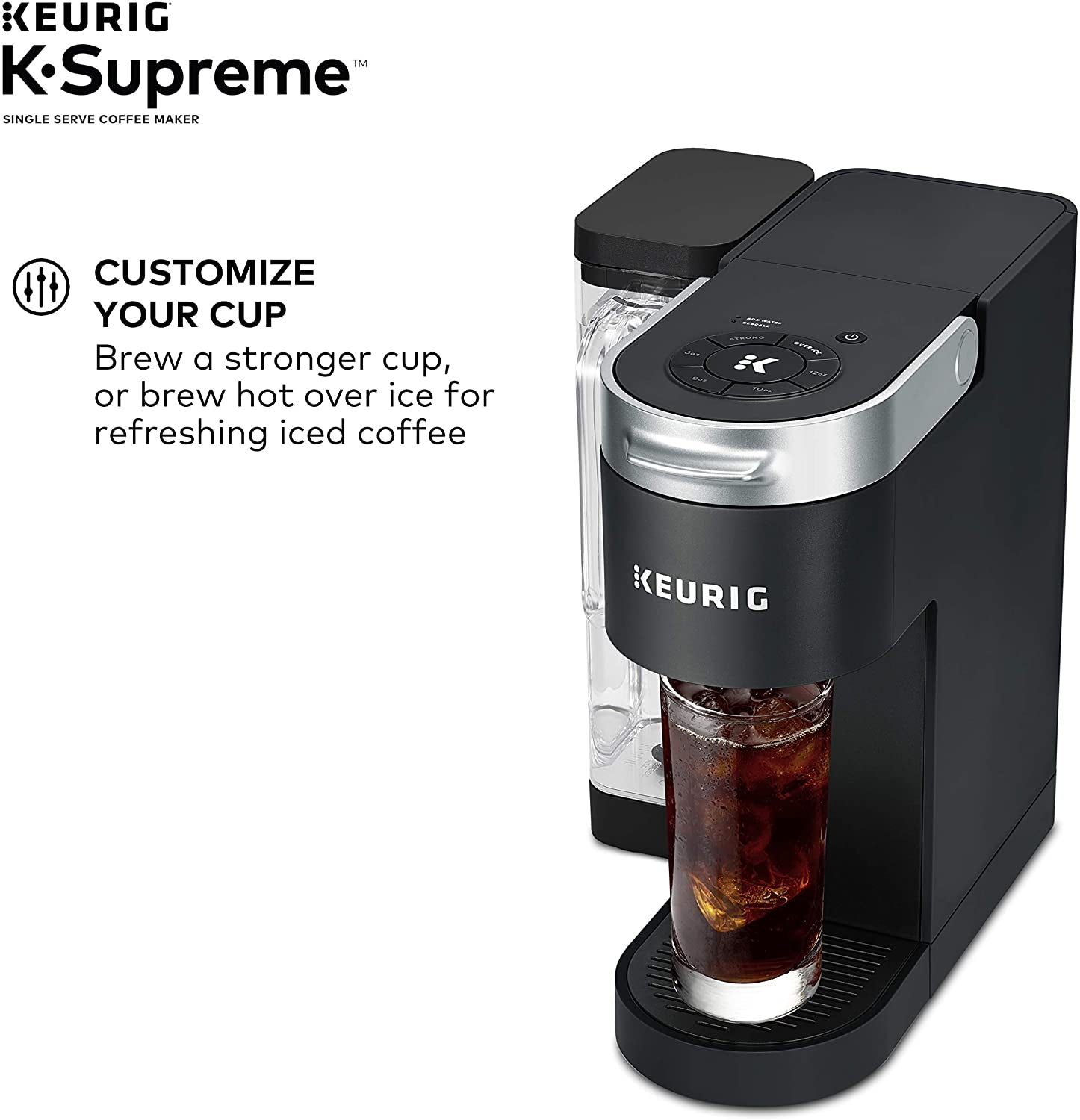 ® K-Supreme Single Serve K-Cup Pod Coffee Maker, Multistream Technology, Black