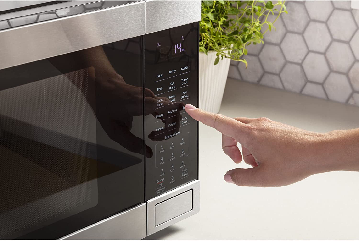 3-In-1 Countertop Microwave Oven | Complete with Air Fryer, Broiler & Convection Mode | 1.0 Cubic Feet Capacity, 1,050 Watts | Kitchen Essentials for the Countertop or Dorm Room | Stainless Steel