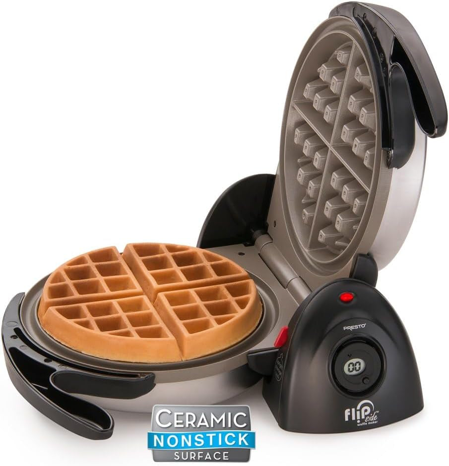 03510 Ceramic Flipside Belgian Waffle Maker,Black