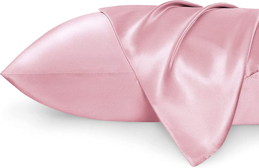 Satin Pillowcase for Hair and Skin Queen - Pink Silky Pillowcase 2 Pack 20X30 Inches - Satin Pillow Cases Set of 2 with Envelope Closure, Similar to Silk Pillow Cases, Gifts for Women Men