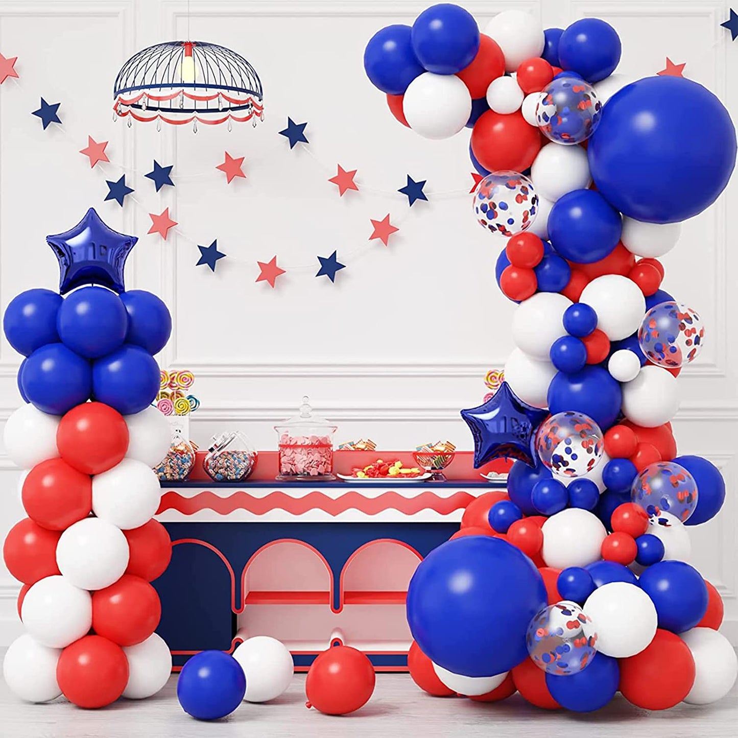 129Pcs Royal Blue Balloons Different Sizes 18 12 10 5 Inch for Garland Arch, Blue Balloons for Birthday Party Graduation Baby Shower Baseball Nautical Party Decoration