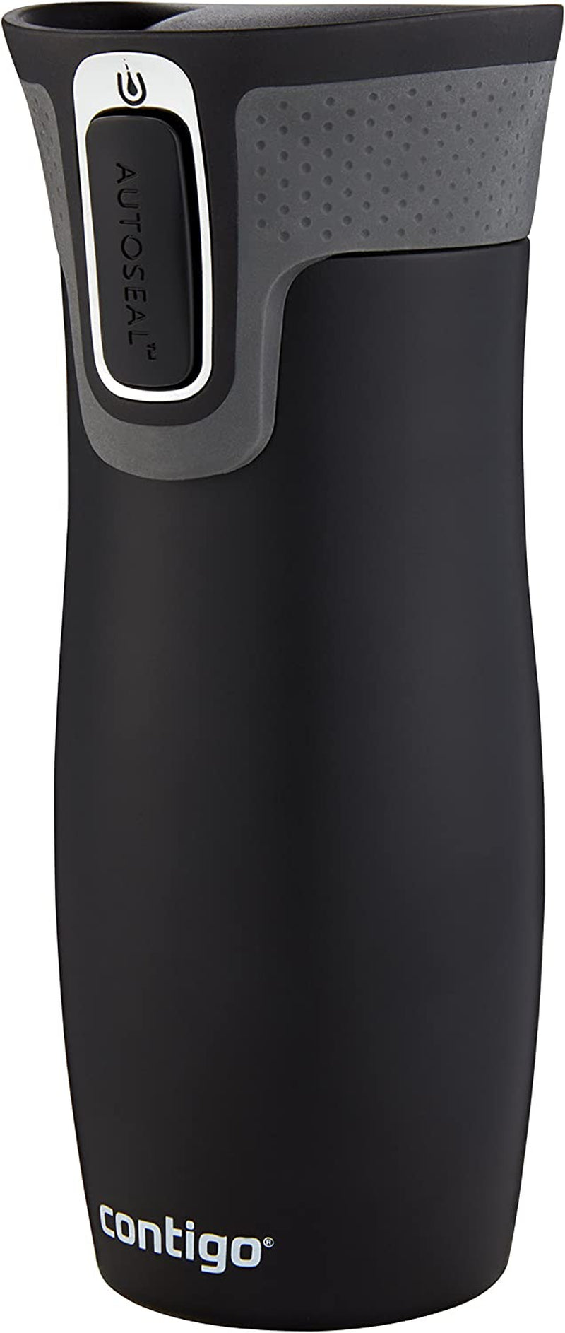 West Loop Stainless Steel Vacuum-Insulated Travel Mug with Spill-Proof Lid, Keeps Drinks Hot up to 5 Hours and Cold up to 12 Hours, 16Oz Matte Black