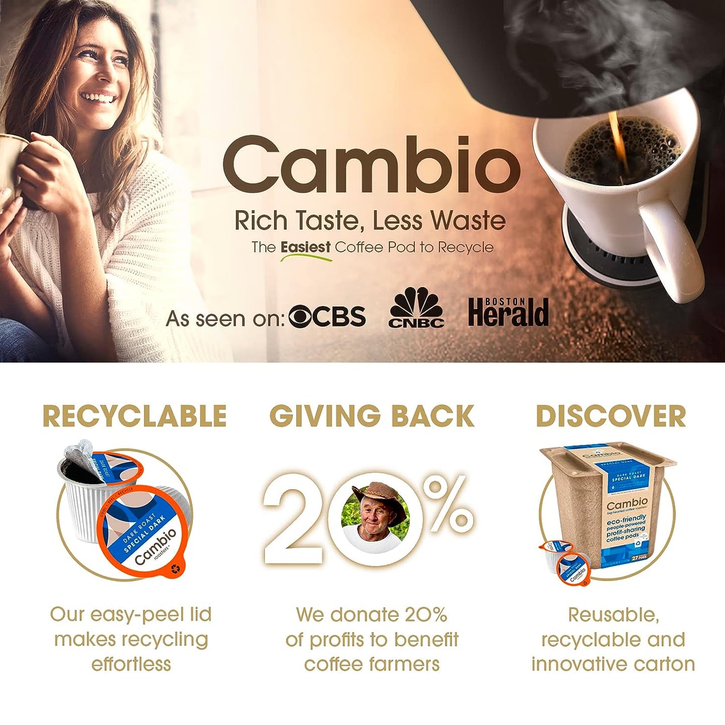 ® Special Dark Coffee Pods, Recyclable Single-Serve K Cups, Compatible with Keurig, Easy-Peel Lid, Low Acid, Dark Roast, 27 Count, Packaged with Solar Energy