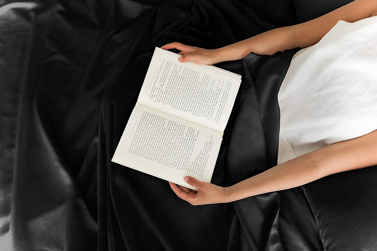 California King Size 4 Piece Bedding Sheet Set - Breathable & Cooling - Hotel Luxury Bed Sheets Set - Easy Fit - Soft, Wrinkle Free & Comfy Black Oeko-Tex Bedding Sheets - Deep Pockets Sheet Set