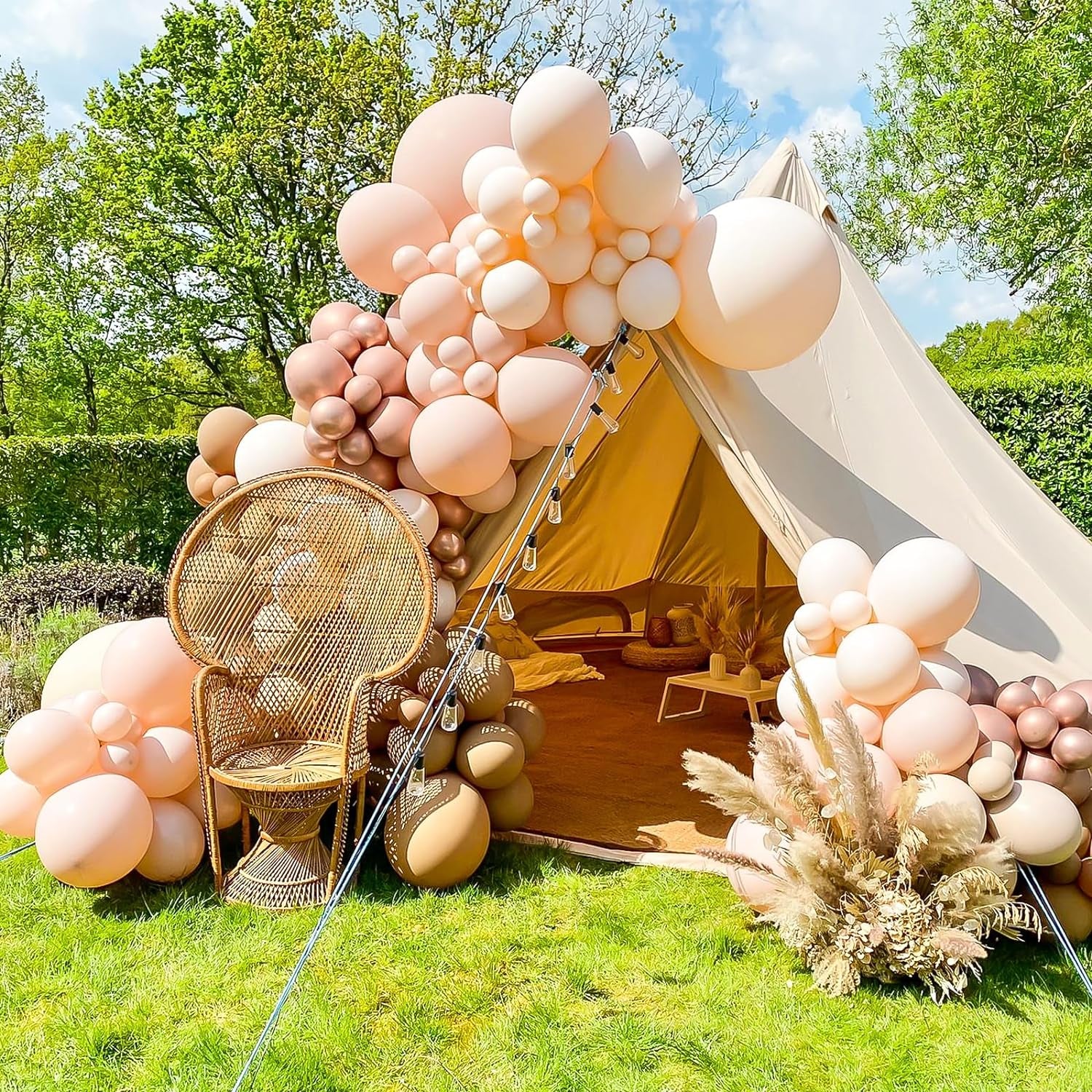 129Pcs Pastel Orange Balloons Different Sizes 18 12 10 5 Inch Latex Balloon Garland Arch for Party Decoration Birthday Gender Reveal Wedding Anniversary Baby Shower Party Supplies