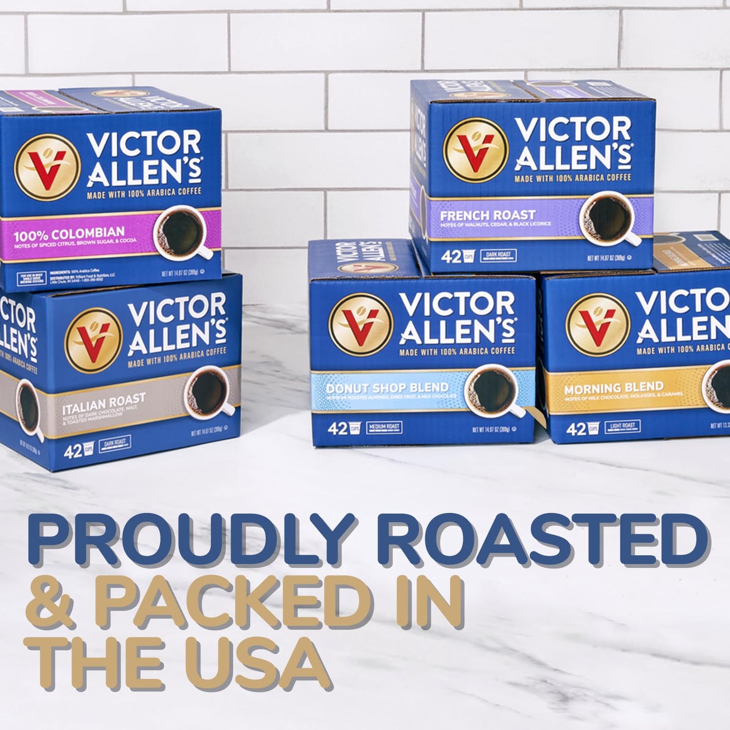 Victor Allen'S Coffee Variety Pack, Light-Dark Roasts, 42 Count, Single Serve Coffee Pods for Keurig K-Cup Brewers