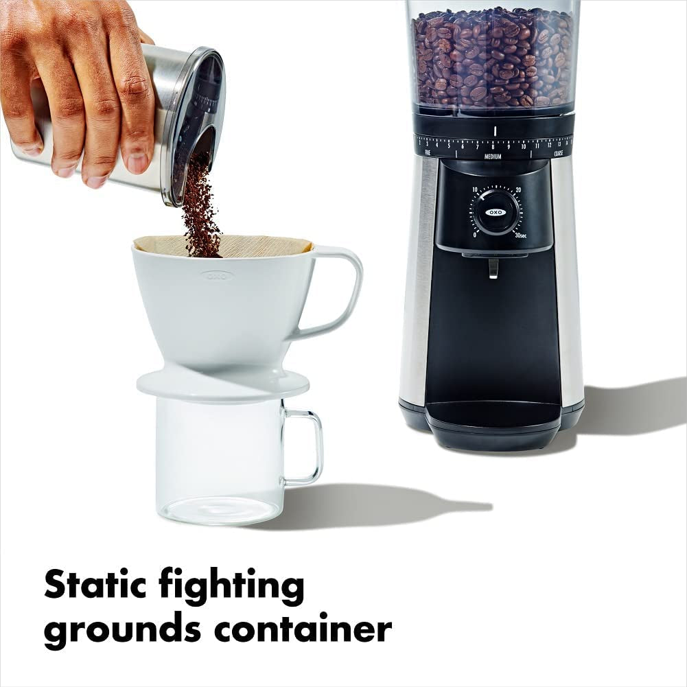 Brew Conical Burr Coffee Grinder , Silver