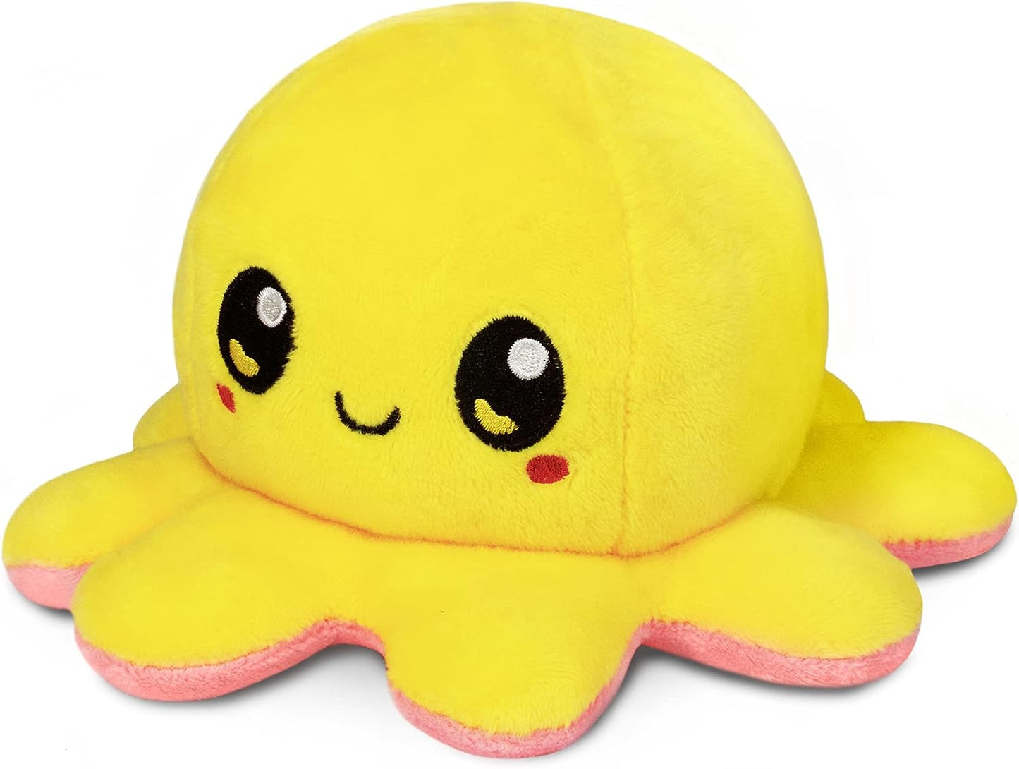 - the Original Reversible Octopus Plushie - Yellow Happy + Pink Worried - Cute Sensory Fidget Stuffed Animals That Show Your Mood