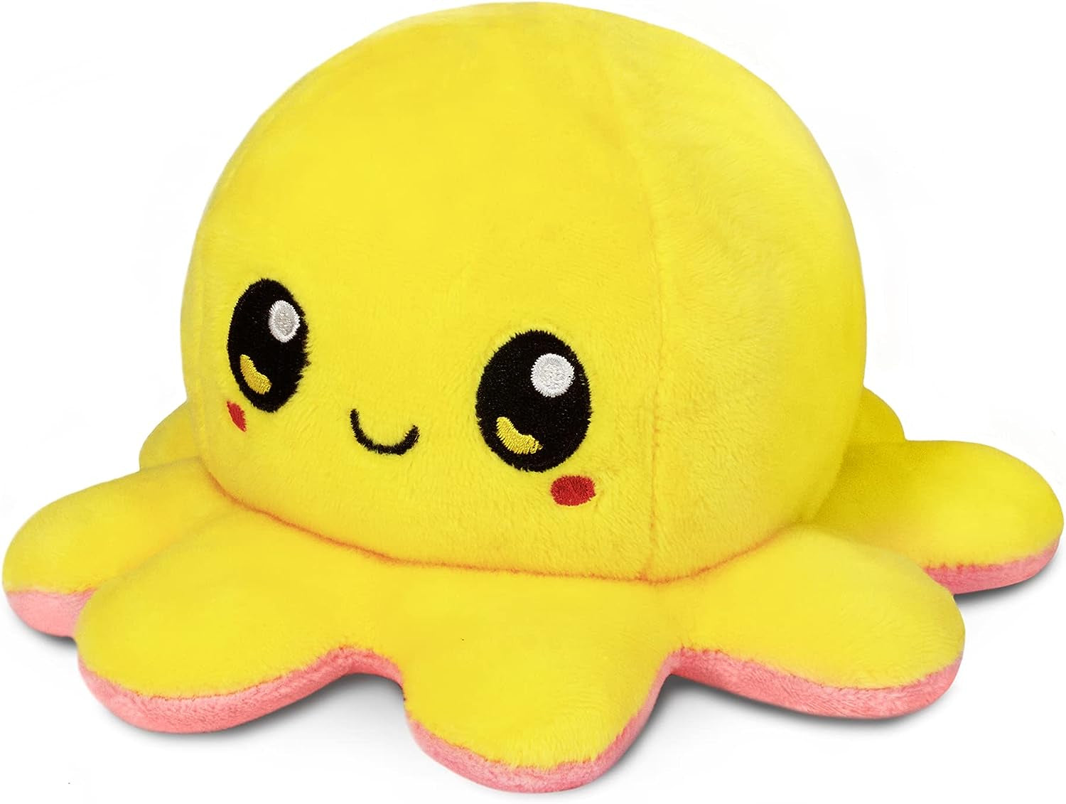 - the Original Reversible Octopus Plushie - Yellow Happy + Pink Worried - Cute Sensory Fidget Stuffed Animals That Show Your Mood