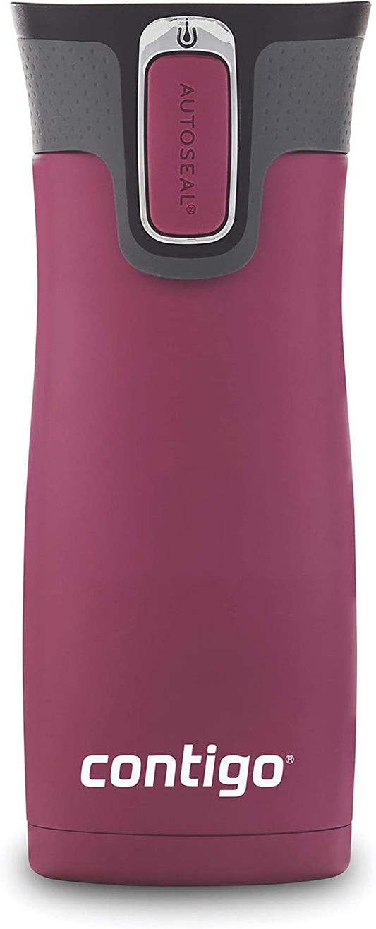 West Loop Stainless Steel Vacuum-Insulated Travel Mug with Spill-Proof Lid, Keeps Drinks Hot up to 5 Hours and Cold up to 12 Hours, 16Oz Passion Fruit
