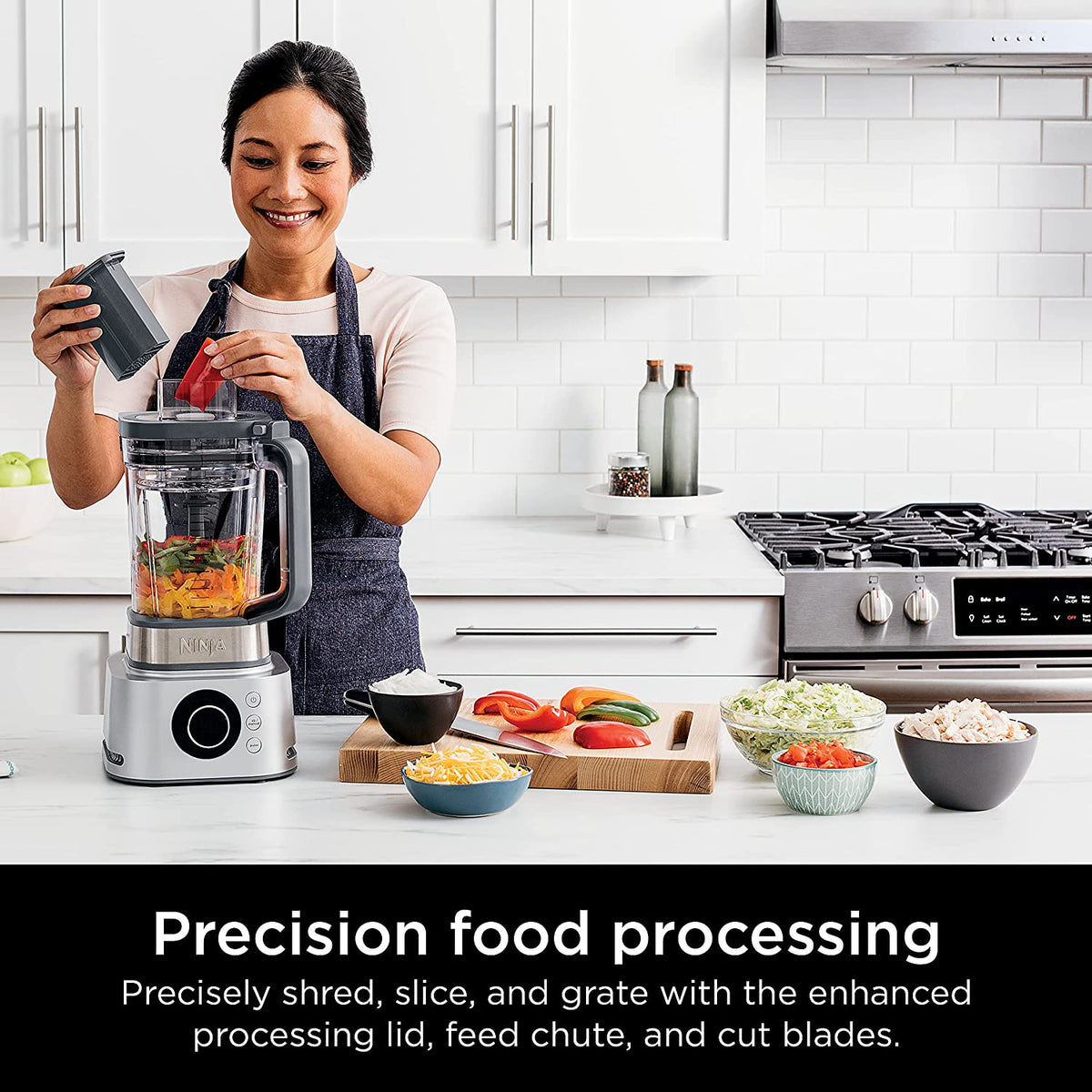 Ninja SS401 Foodi Power Blender Ultimate System with 72 Oz Blending & Food Processing Pitcher, XL Smoothie Bowl Maker and Nutrient Extractor* & 7 Functions, Silver