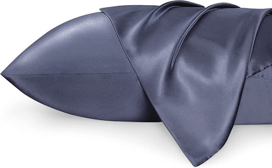 Satin Pillowcase Standard Set of 2 - Blue Granite Silky Pillow Cases for Hair and Skin 20X26 Inches, Pillow Covers with Envelope Closure, Similar to Silk Pillow Cases, Gifts for Women Men