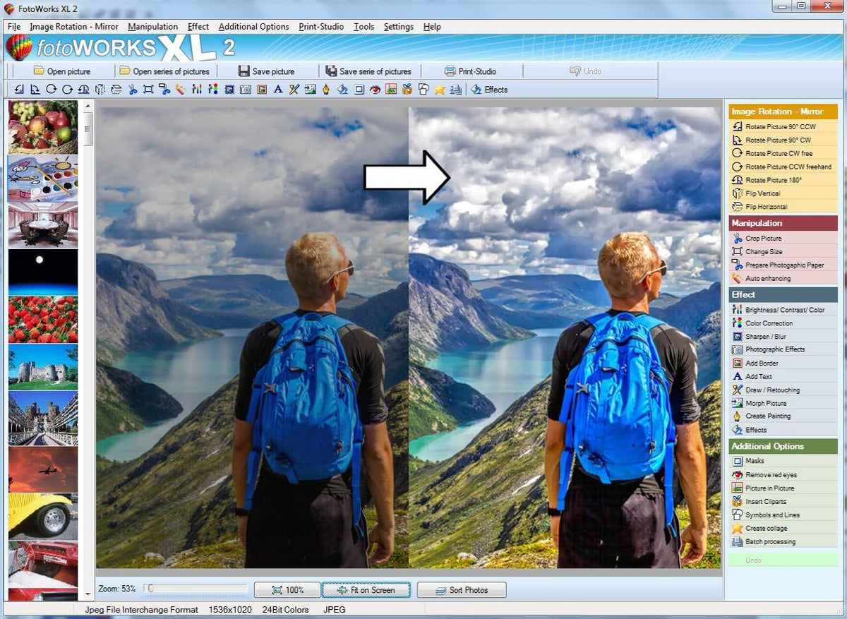 Fotoworks XL 2024 Version - Photo Editing Software for Windows 10, 11, 7 and 8 - Very Easy to Use