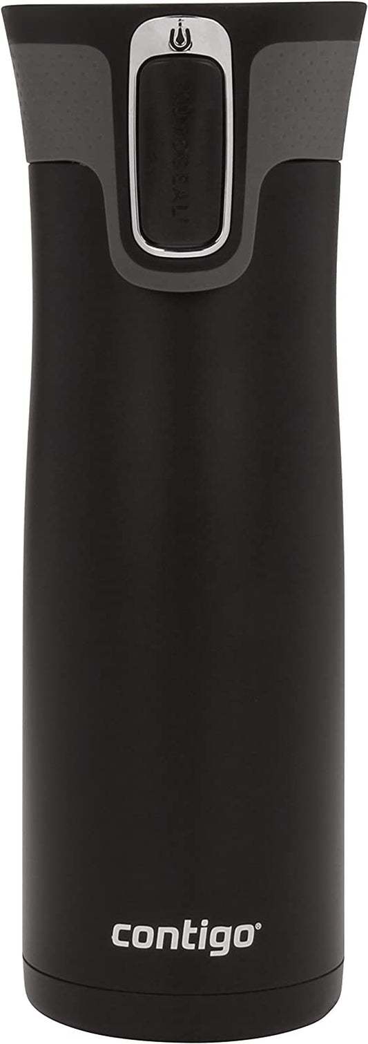 West Loop Stainless Steel Vacuum-Insulated Travel Mug with Spill-Proof Lid, Keeps Drinks Hot up to 5 Hours and Cold up to 12 Hours, 20Oz Matte Black