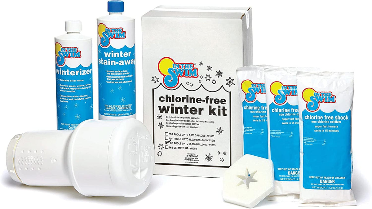 Pool Closing Kit - Winterizing Chemicals for above Ground and In-Ground Pools - up to 35,000 Gallons White