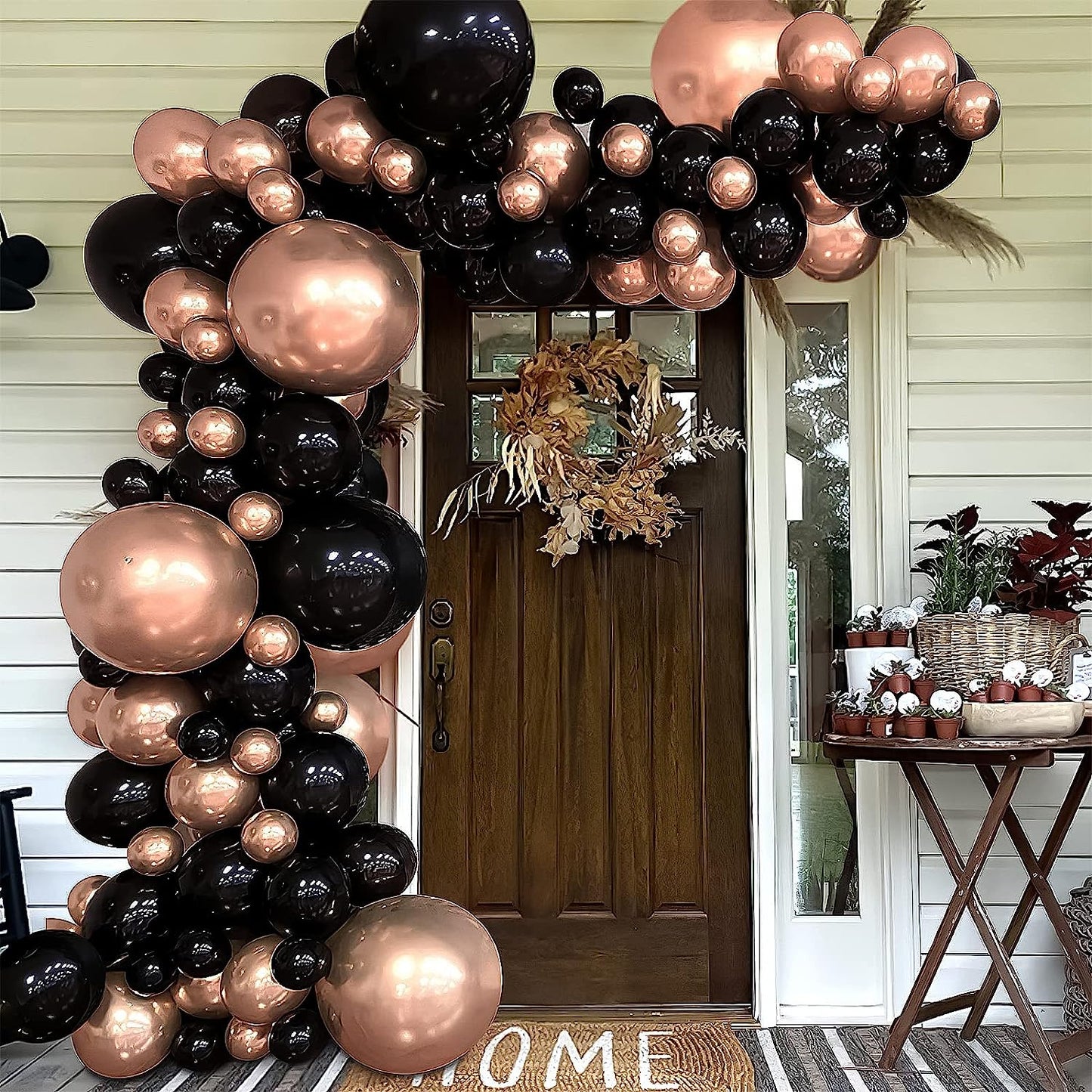 129Pcs Rose Gold Balloons Latex Balloons Different Sizes 18 12 10 5 Inches Party Balloon Kit for Birthday Party Graduation Baby Shower Wedding Holiday Balloon Decoration