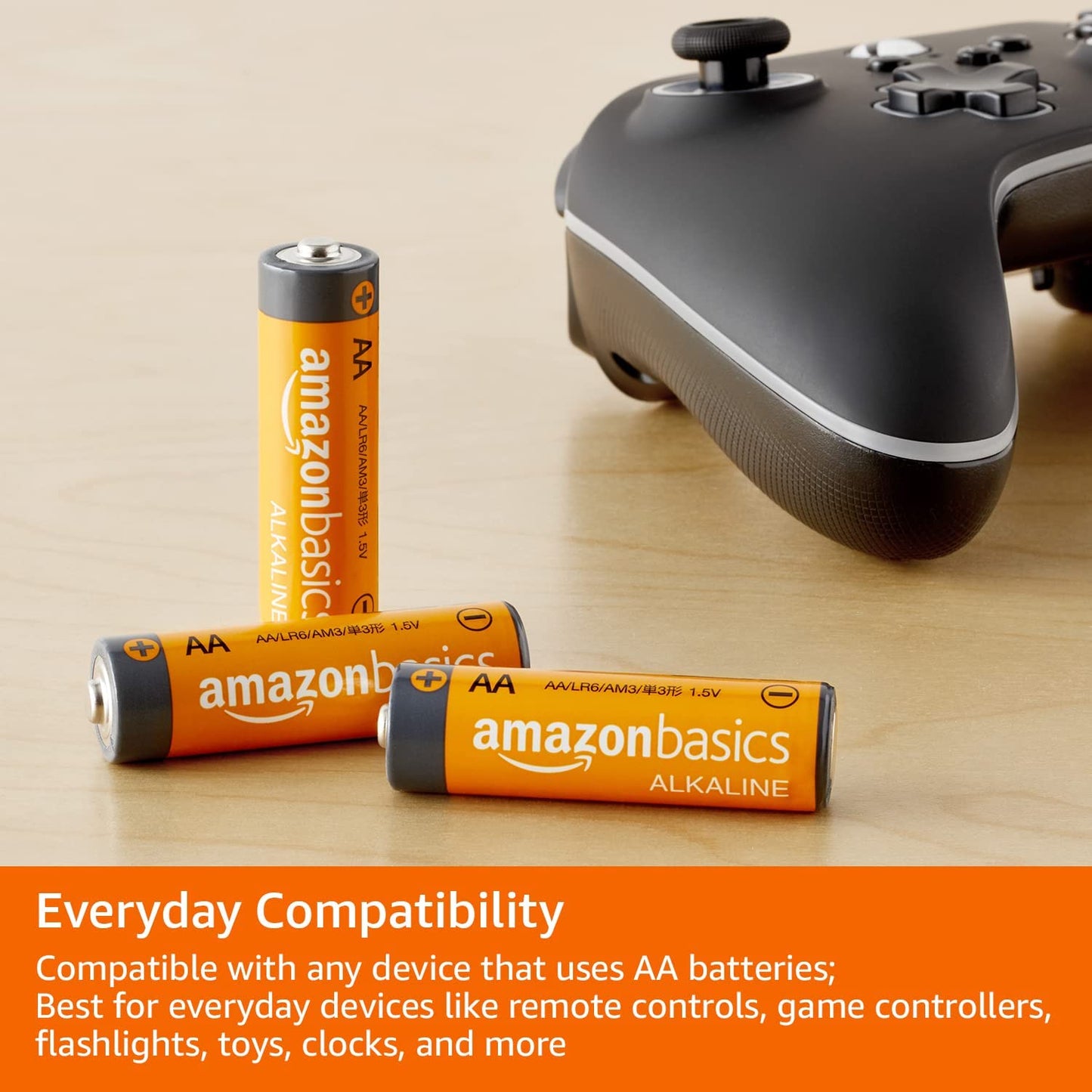 36-Pack AA Alkaline High-Performance Batteries, 1.5 Volt, 10-Year Shelf Life