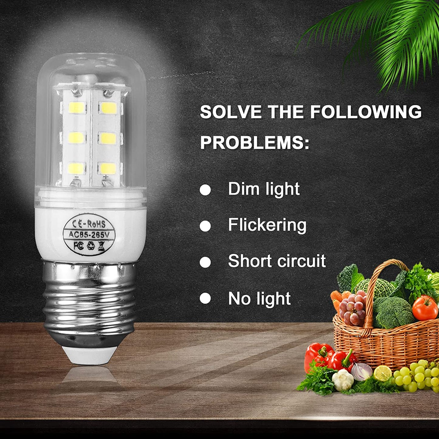 Updated 5304511738 Light Bulb Refrigerator Kei D34L Bulb,Led Refrigerator Light Bulb 3.5W Compatible with Frig.Idaire Refrigerator Light Bulb AP6278388 PS12364857 EAP12364857(85V-265V White Light)