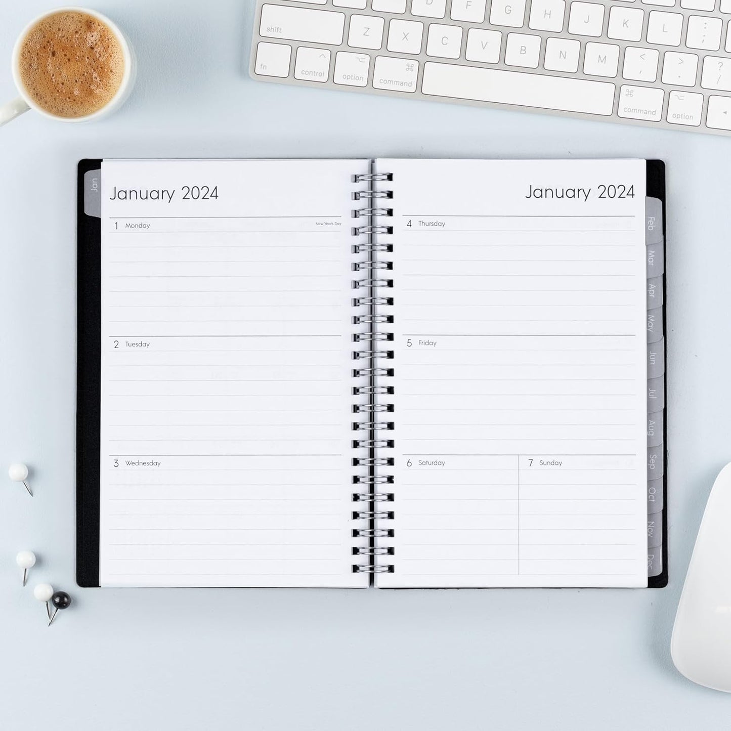 2024 Weekly and Monthly Planner, January - December, 5" X 8", Flexible Cover, Wirebound, Enterprise (144726)