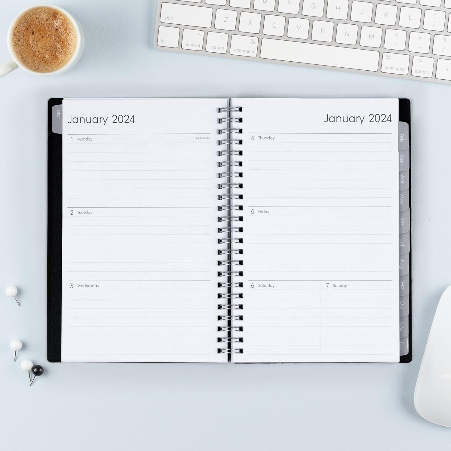 2024 Weekly and Monthly Planner, January - December, 5" X 8", Flexible Cover, Wirebound, Enterprise (144726)
