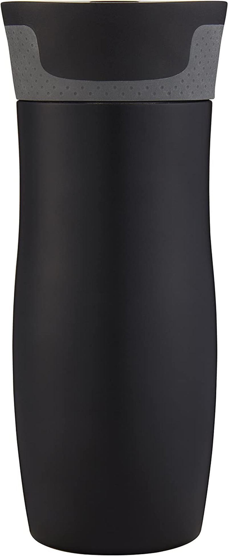 West Loop Stainless Steel Vacuum-Insulated Travel Mug with Spill-Proof Lid, Keeps Drinks Hot up to 5 Hours and Cold up to 12 Hours, 16Oz Matte Black