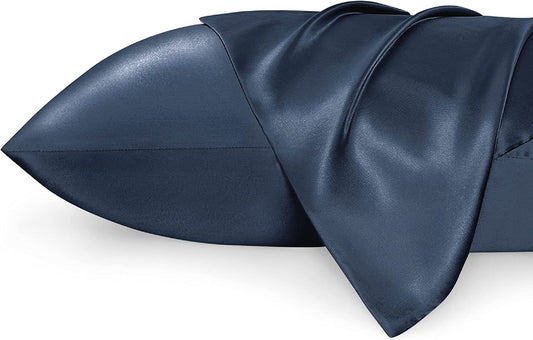Satin Pillowcase for Hair and Skin Queen - Mood Indigo Silky Pillowcase 20X30 Inches - Satin Pillow Cases Set of 2 with Envelope Closure, Similar to Silk Pillow Cases, Gifts for Women Men