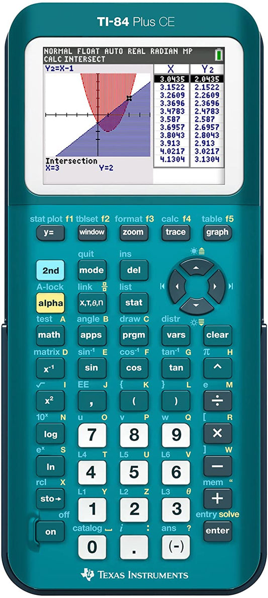 TI-84 plus CE Color Graphing Calculator, Teal (Metallic)