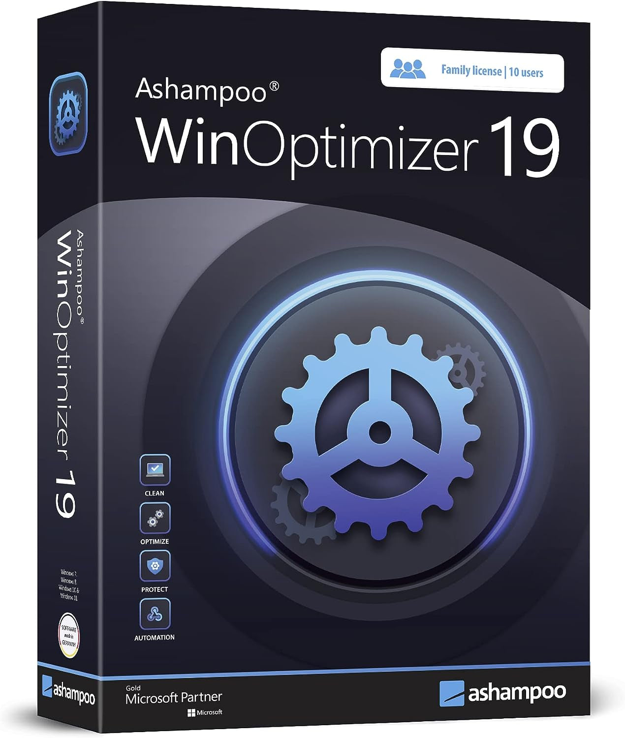 Winoptimizer 19 - 10 USER - Superior Performance, Stability and Privacy - Compatible with Windows 11, 10, 8.1, 8, 7