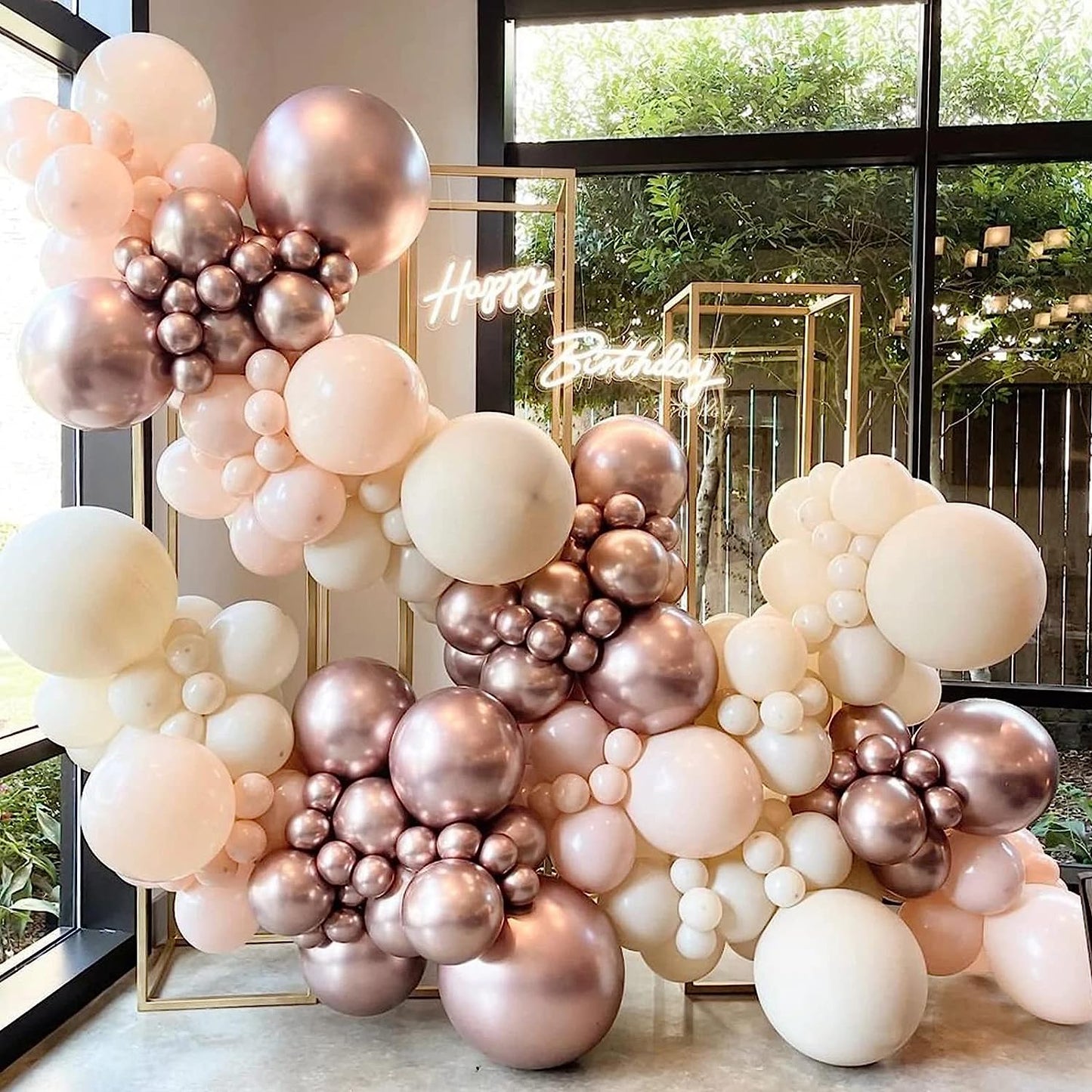 129Pcs Sand White Balloons Different Sizes 18 12 10 5 Inches for Garland Arch, Premium White Latex Balloons for Birthday Party Graduation Wedding Anniversary Baby Shower Party Decoration