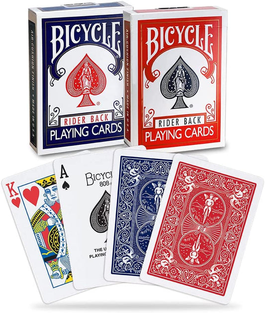 Standard Rider Back Playing Cards, 2 Decks of Playing Cards, Red and Blue