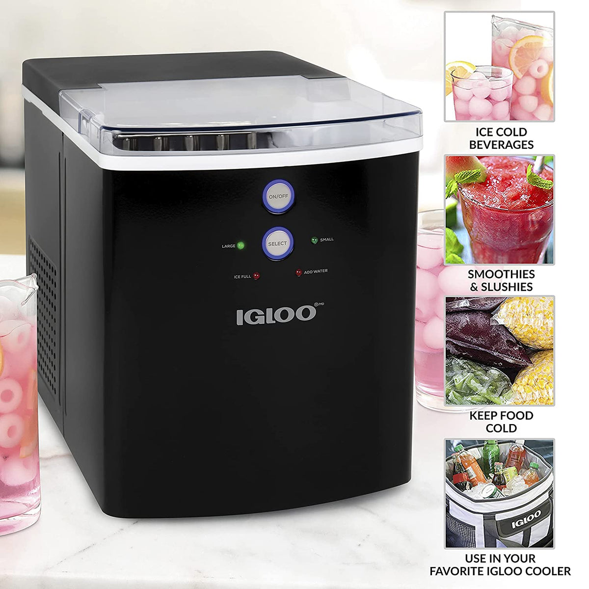 Igloo Large-Capacity Automatic Portable Electric Countertop Ice Maker Machine