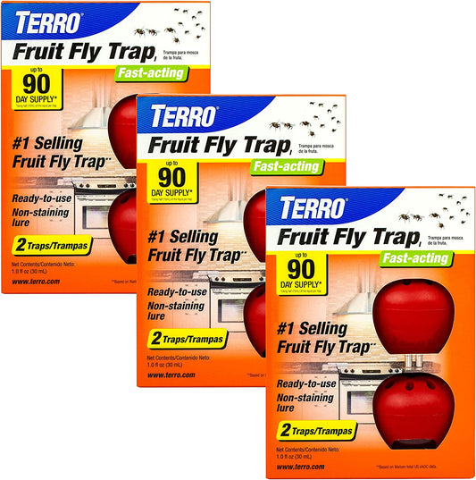 T2503-3 Ready-To-Use Indoor Fruit Fly Trap with Built in Window - 6 Traps + 270 Day Lure Supply