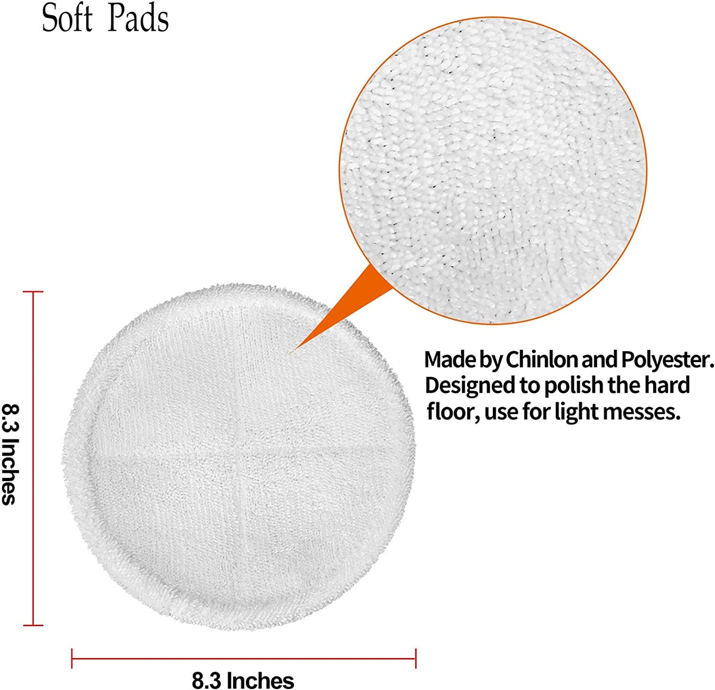12 Pack 23159 Mop Pads Compatible with Bissell Spinwave 20399 23157 23159 2039A 20393 2039T 2039W 20391 20395 2307 2315A Models Powered Hard Floor Mop, Compare to Part # 1611297 & 1611298