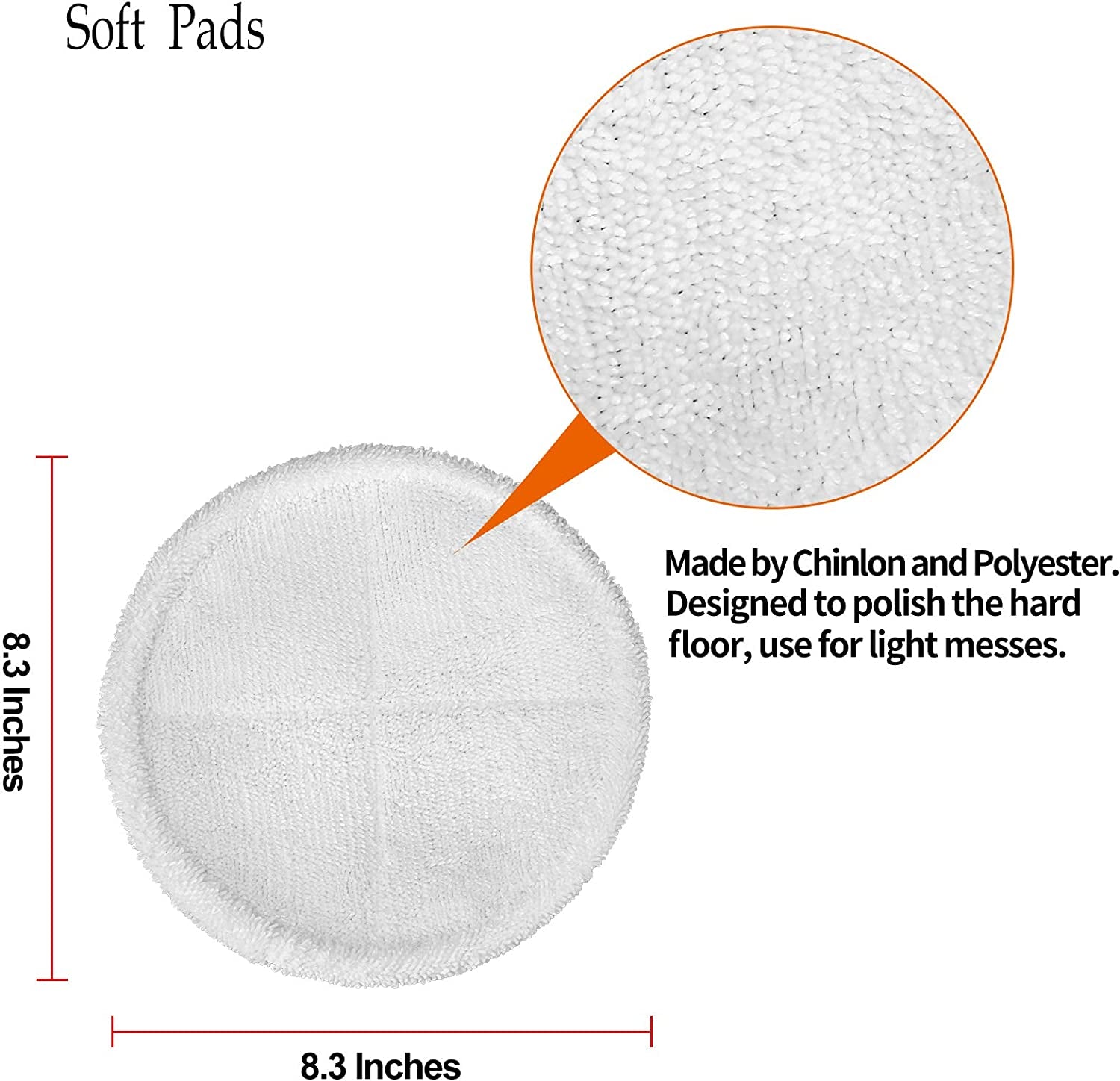 12 Pack 23159 Mop Pads Compatible with Bissell Spinwave 20399 23157 23159 2039A 20393 2039T 2039W 20391 20395 2307 2315A Models Powered Hard Floor Mop, Compare to Part # 1611297 & 1611298