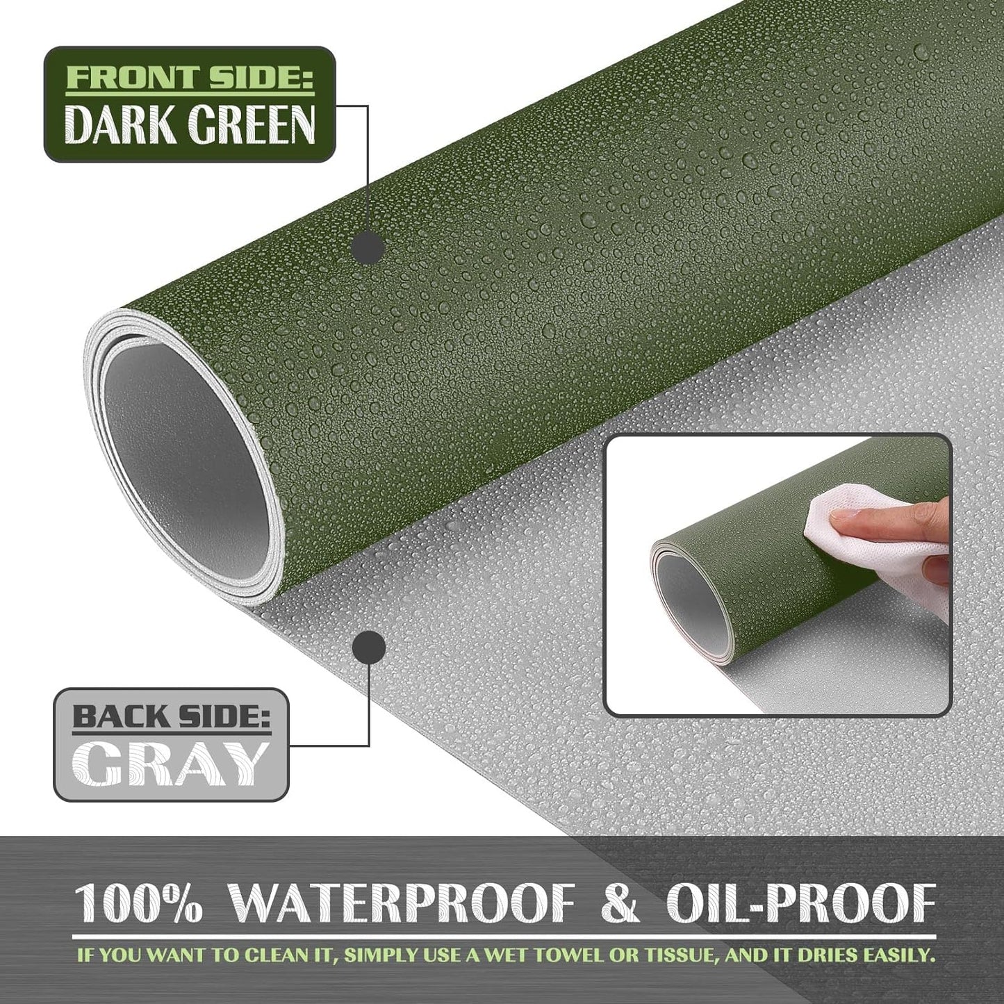 Waterproof Desk Mat, Mouse Pad for Desktop, Keyboard and Mouse, Leather Desk Pad Protector for Office and Home (Dark Green, 31.5" X 15.7")