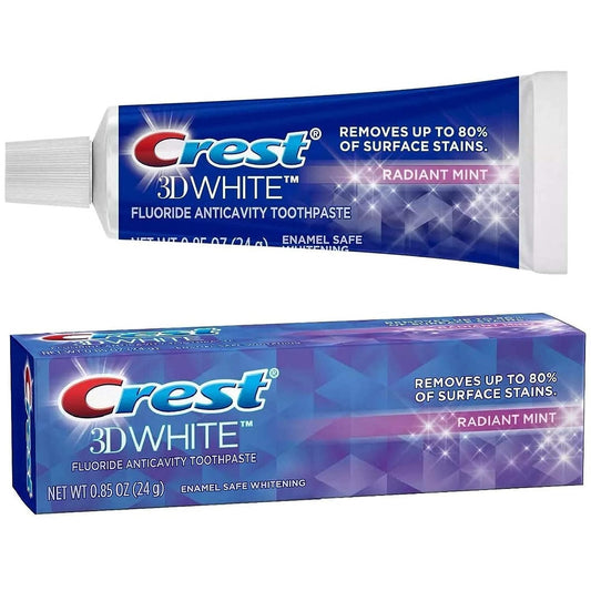 3D White Vivid Fluoride Anticavity Toothpaste, Radiant Mint 0.85 Oz (Pack of 4)