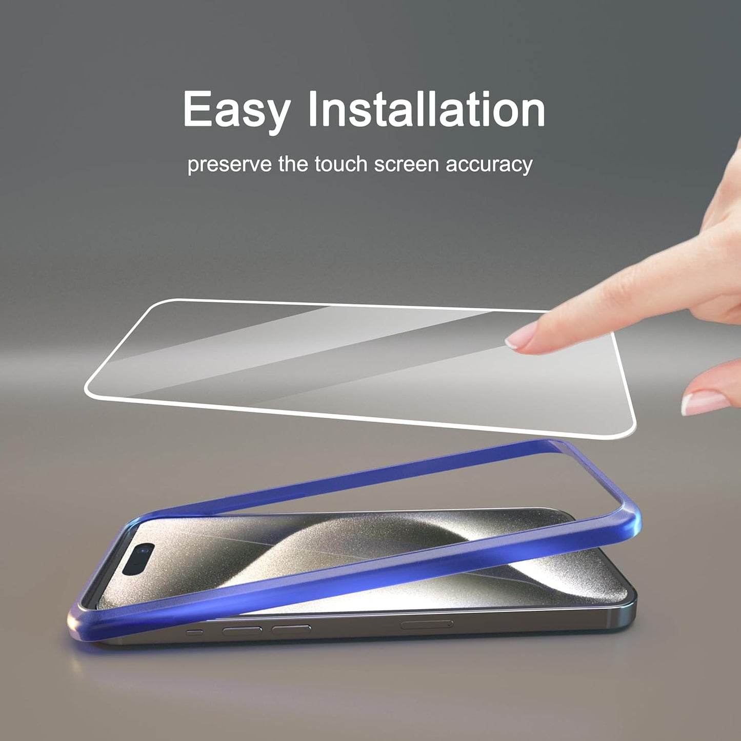 3 Pack Screen Protector for Iphone 15 plus [6.7 Inch] + 3 Pack Camera Lens Protector with Installation Frame,Case Friendly Tempered Glass Film,[9H Hardness] - HD[6 Pack]