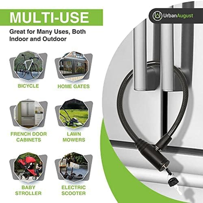 Original Fridge Lock: Multi - Functional Cable Keyed Lock, for French-Door Refrigerators and Cabinets (Small White, 6 Pack Keyed Alike)
