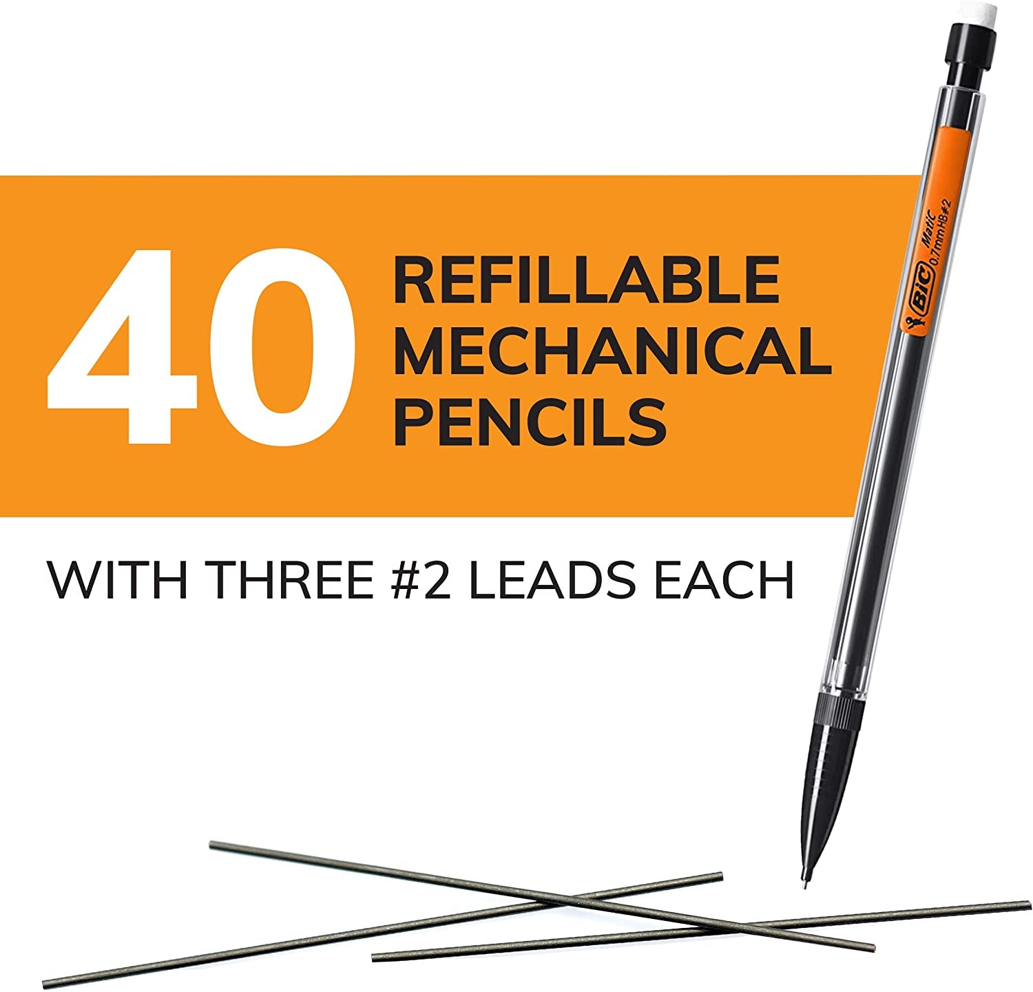 Xtra-Smooth Mechanical Pencil, Medium Point (0.7Mm), Perfect for the Classroom & Test Time, 40-Count
