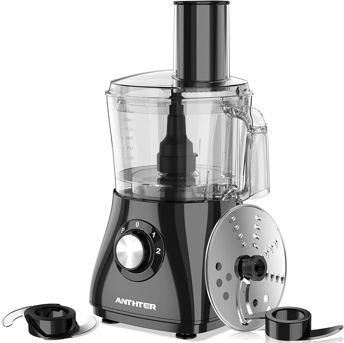 Food Processor,  600W Professional Food Processors & Vegetable Chopper, with 7 Processor Cups, Reversible Disc, Chopping Blade & Dough Blade for Chopping, Slicing, Purees & Dough