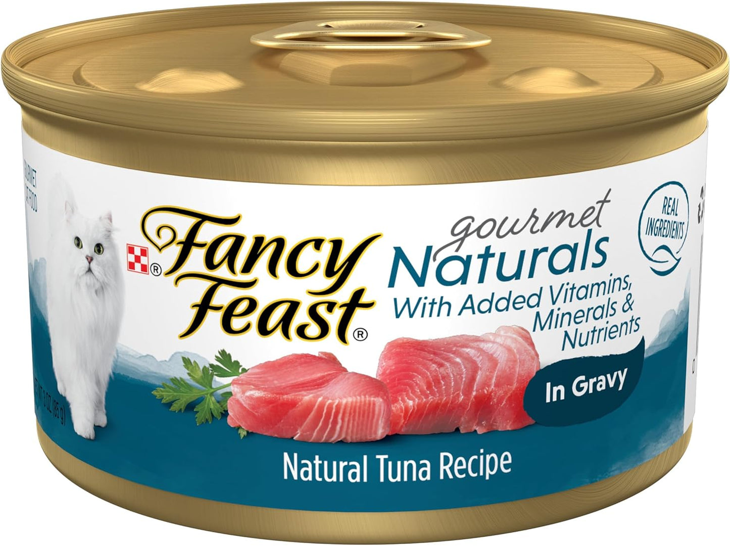 Wet Cat Food Gourmet Naturals Tuna Recipe in Wet Cat Food Gravy - (12) 3 Oz. Cans