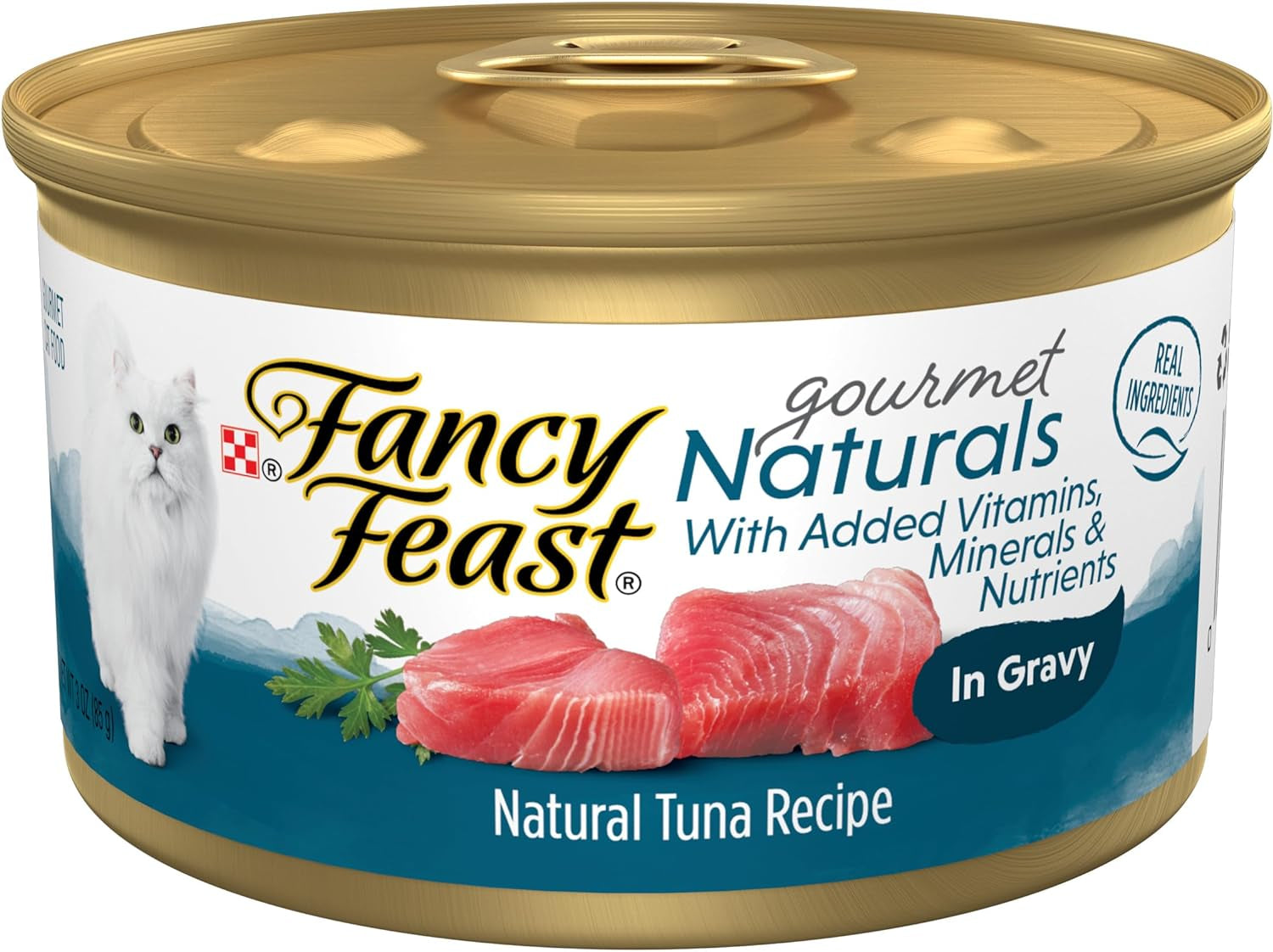 Wet Cat Food Gourmet Naturals Tuna Recipe in Wet Cat Food Gravy - (12) 3 Oz. Cans