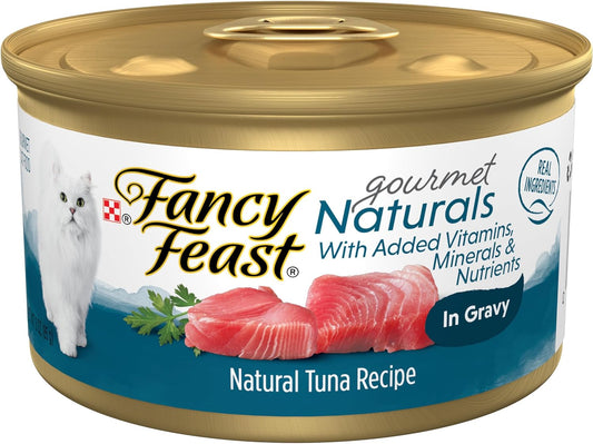 Wet Cat Food Gourmet Naturals Tuna Recipe in Wet Cat Food Gravy - (12) 3 Oz. Cans