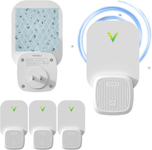 , Flying Insect Trap, Insect Catcher, Indoor Fly Trap, Safer Home, Fruit Fly Traps for Indoors, Gnat Killer Indoor, Bug Killer, Insect Killer (Pack of 4)