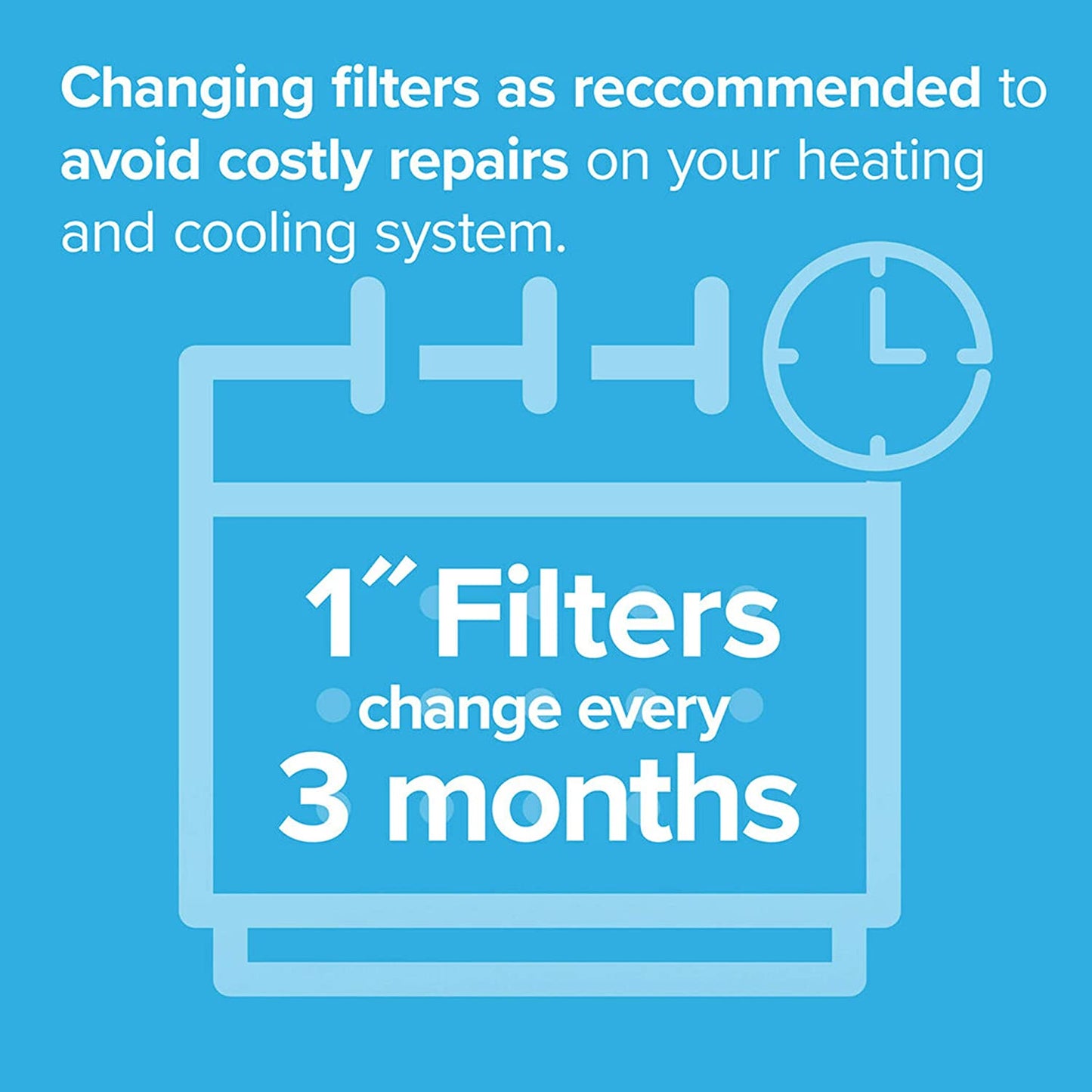 12X12X1 Air Filter, MPR 300, MERV 5, Clean Living Basic Dust 3-Month Pleated 1-Inch Air Filters, 6 Filters
