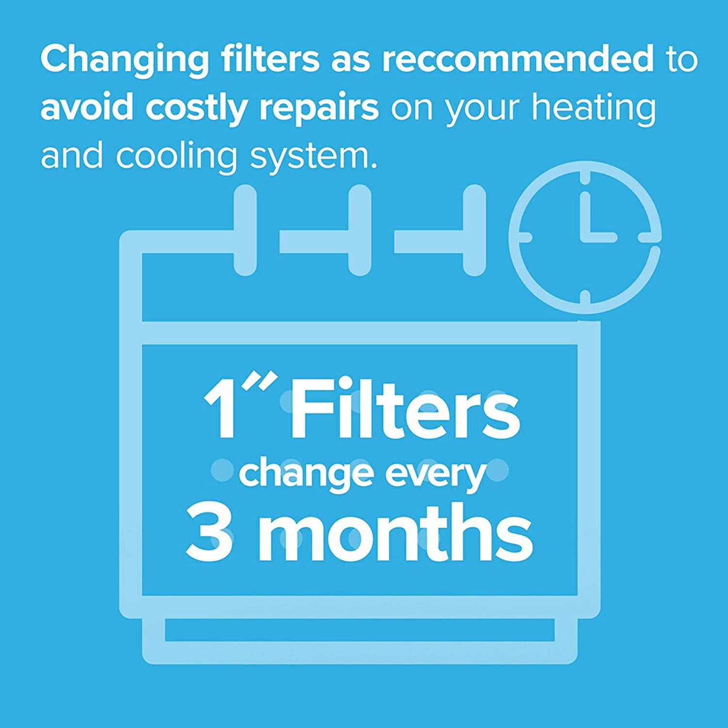 16X20X1 Air Filter, MPR 300, MERV 5, Clean Living Basic Dust 3-Month Pleated 1-Inch Air Filters, 6 Filters