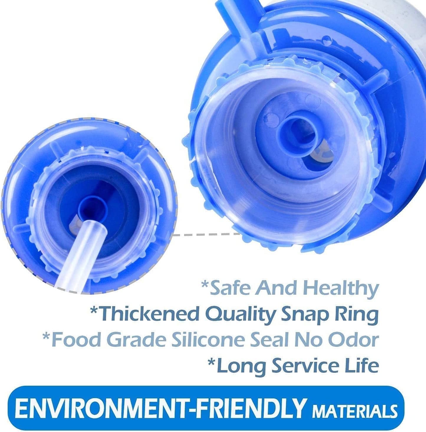 Water Bottles Pump Blue Manual Hand Pressure Pump Drinking Fountain Water Press Pump with an Extra Short Tube and Cap Fits Most 2-6 Gallon Water Coolers …